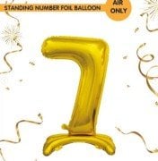 Ayaklı Gold Renkli 7 Rakam Folyo Balon