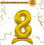 Ayaklı Gold Renkli 8 Rakam Folyo Balon