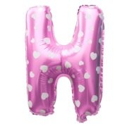 H Harf Pembe Kalpli Folyo Balon 16 inç