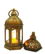 Ledli Fener Eskitme Model 20 Cm Gold 4490