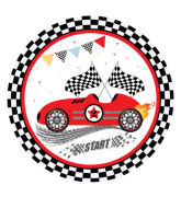 Yarış Arabaları Temalı Tabak 8'li