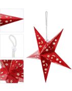 Tavan Süsü Karton Yıldız 3D Helogramlı 30 Cm Kırmızı