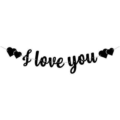 Kaligrafi Banner Siyah I love you
