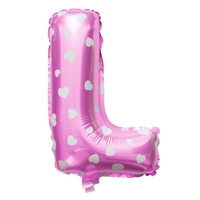 L Harf Pembe Kalpli Folyo Balon 16 inç