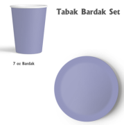 8'li Karton Set Tabak Bardak Lila