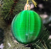 Yılbaşı Top Süs 6 Cm  Renkli Çizgili Model 6'lı 4686