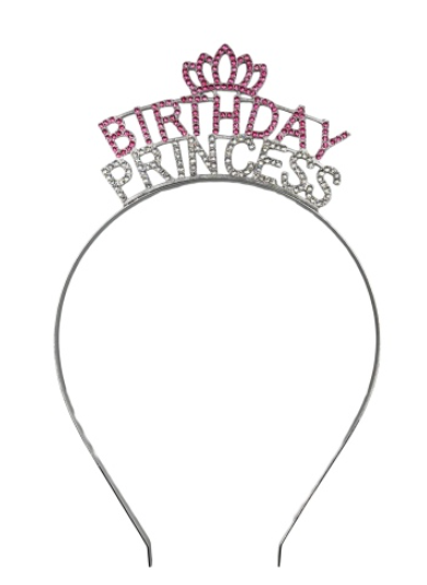 Taç Metal Taşlı Birthday Princess Pembe Gümüş