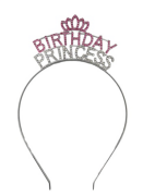 Taç Metal Taşlı Birthday Princess Pembe Gümüş