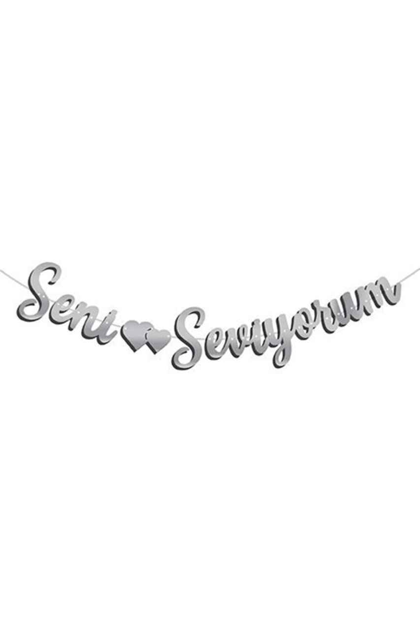 KALİGRAFİ BANNER GÜMÜŞ SENİ SEVİYORUM