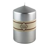 Silindir Mum Varaklı Gümüş 8*14 cm