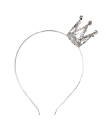 Taç Metal Taşlı Mini Taçlı Gümüş