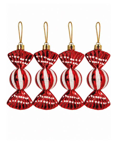 YILBAŞI AĞAÇ SÜSÜ ŞEKER MODEL 12 CM 4 LÜ