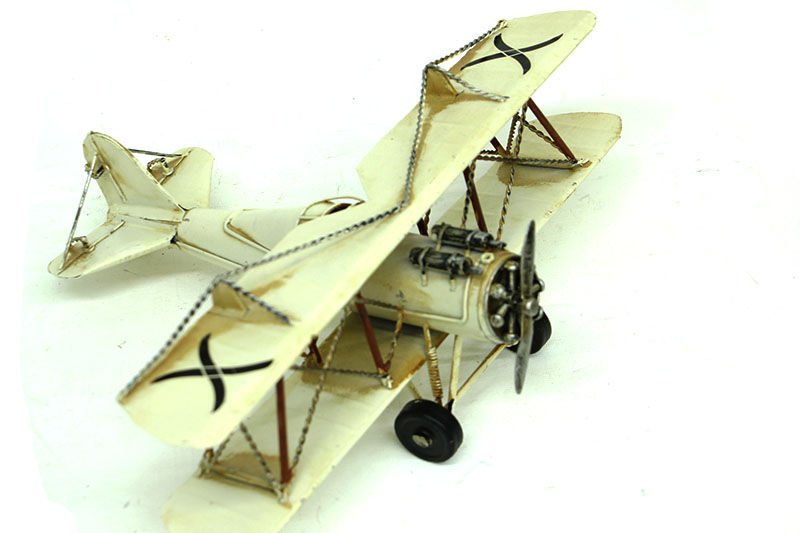 Dekoratif Metal Uçak Beyaz 25*13 cm