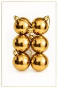Yılbaşı Top 4 Cm 6 Lı Parlak Gold 2300