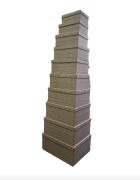 Açık Kahverengi Noktalı Çizgili Dikdörtgen 10'lu Kutu DKKT-061