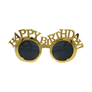 Gözlük Happy Birthday Gold