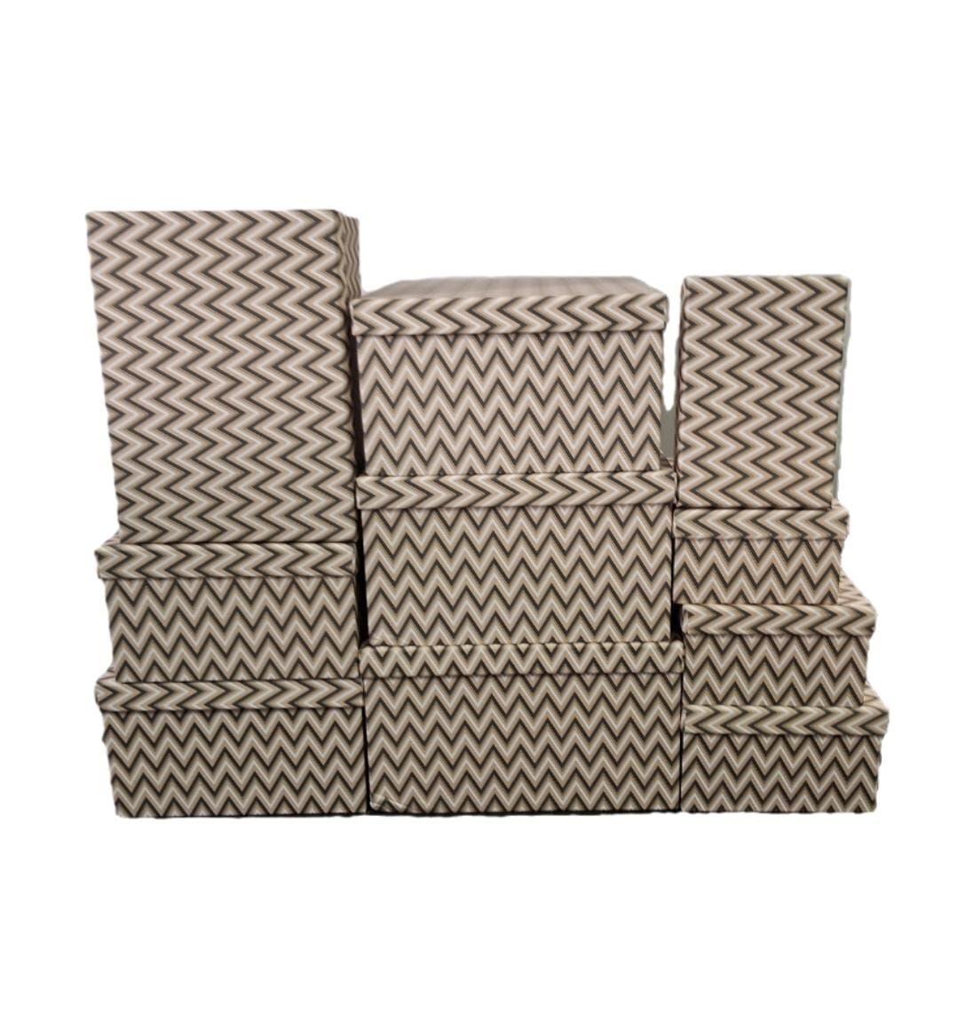 Açık Kahverengi Zikzak Dikdörtgen 10'lu Kutu DKKT-066