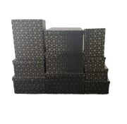 Gold Altıgen Desenli Siyah Dikdörtgen 10'lu Kutu DKKT-10