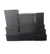 Gümüş Altıgen Desenli Siyah Dikdörtgen 10'lu Kutu DKKT-11