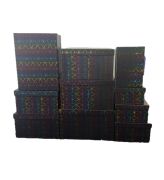 Renkli Altıgen Desenli Siyah Dikdörtgen 10'lu Kutu DKKT-12