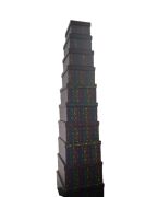 Renkli Altıgen Desenli Siyah Dikdörtgen 10'lu Kutu DKKT-12