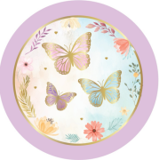 Karton Tabak Soft Kelebek 23 Cm 8 Parça