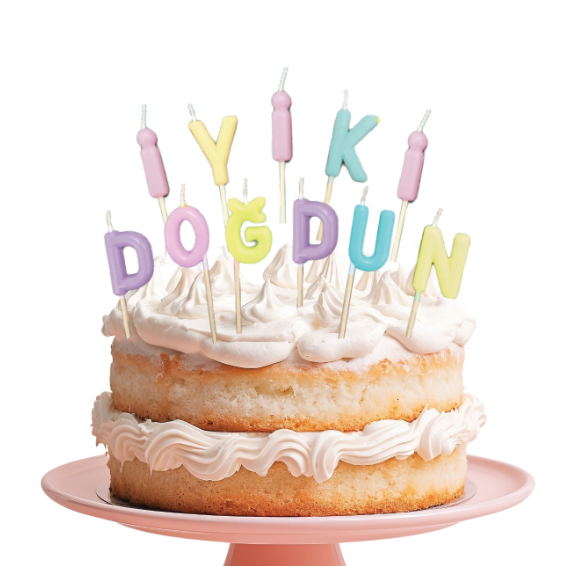 Makaron İyi Ki Doğdun Mum 11 Parça