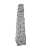 Beyaz Renkli Yıldız Desenli Dikdörtgen 10'lu Kutu DKKT-018