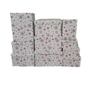 Beyaz Gri Yıldız Desenli Dikdörtgen 10'lu Kutu DKKT-019