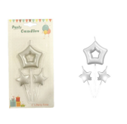 Mum Çubuklu Yıldızlı Set 3 Parça Gümüş
