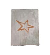 Gri Turuncu Yıldız Desenli Dikdörtgen 10'lu Kutu DKKT-20