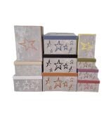 Gri Turuncu Yıldız Desenli Dikdörtgen 10'lu Kutu DKKT-20