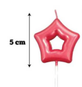 Mum Çubuklu Yıldızlı Set 3 Parça Kırmızı