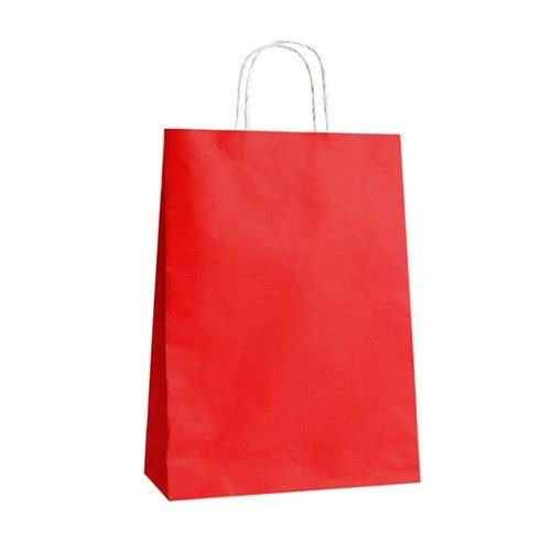 18*8*24 Büküm Saplı Kırmızı 25'li Çanta