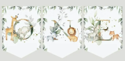 Kağıt Banner One Flama Safari Temalı Baby Animal