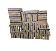 Çizgili Yaprak Desenli Didörtgen 10'lu Kutu DKKT-32