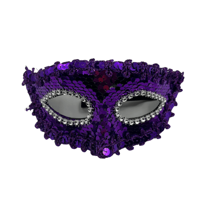 Maske Plastik Pullu Lüks Mor