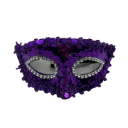 Maske Plastik Pullu Lüks Mor