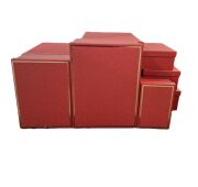 Kırmızı Gold Detaylı Kalp Baskılı Dikdörtgen 10'lu Kutu  DKKT-33