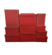 Kırmızı Gold Detaylı Kalp Baskılı Dikdörtgen 10'lu Kutu  DKKT-33