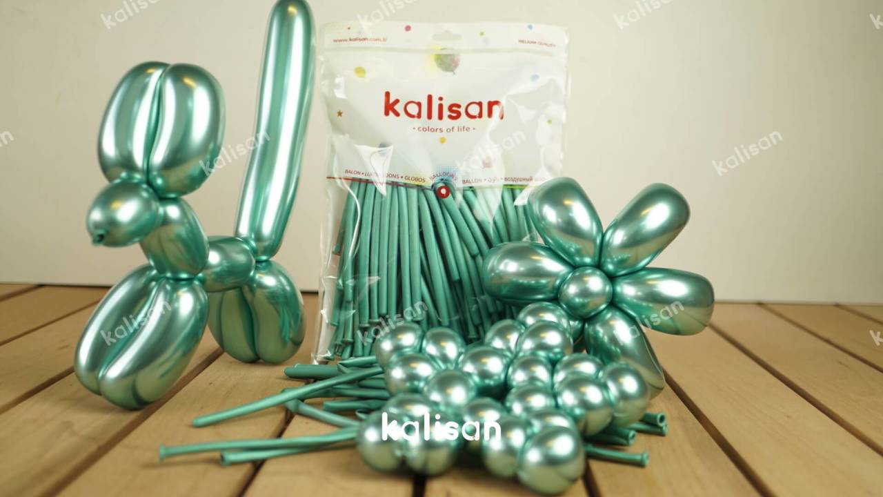 SOSİS BALON MİRROR YEŞİL 50 Lİ