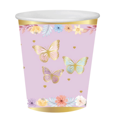 Karton Bardak Kelebek 8 Parça