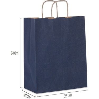 25*12*31 Büküm Saplı Lacivert 25'li Çanta