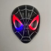 Plastik Maske Işıklı Spiderman Siyah