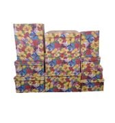 Renkli Çiçek Desenli Dikdörtgen 10'lu Kutu DKKT-43