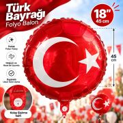 TÜRK BAYRAĞI BASKILI 18 INC FOLYO BALON