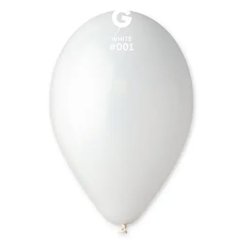Gemar 12'' Pastel Beyaz 100 Adet #001
