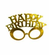 Happy Brithday Gold Camsız Gözlük Parti