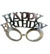 Happy Brithday Gümüş Camsız Gözlük Parti