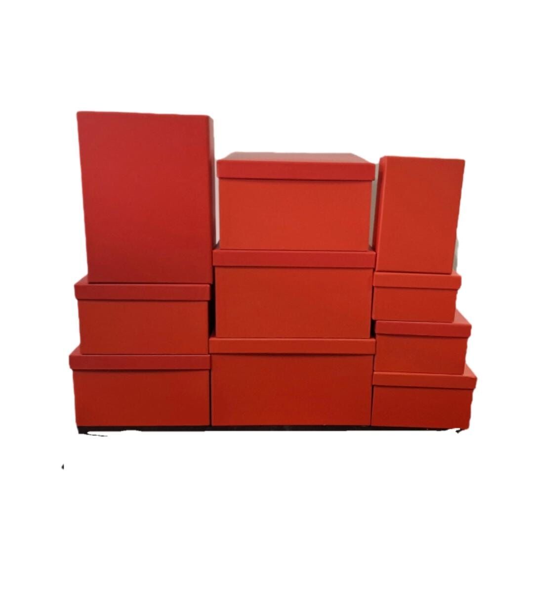 Düz Kırmızı Dikdörtgen 10'lu Kutu DDGKT-01